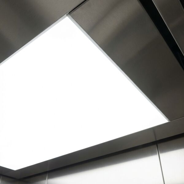 Contemporary theme — ceiling detail with white LED edge-lit panel