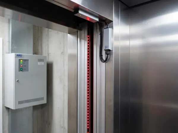 Lift safety equipment — overspeed governor, brake assembly and emergency stop circuit on a modernised installation