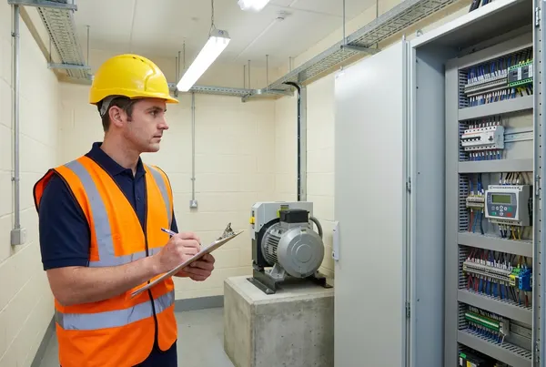 BASE engineering team on site — NVQ-qualified lift engineers, SafeContractor approved, direct labour not subcontracted